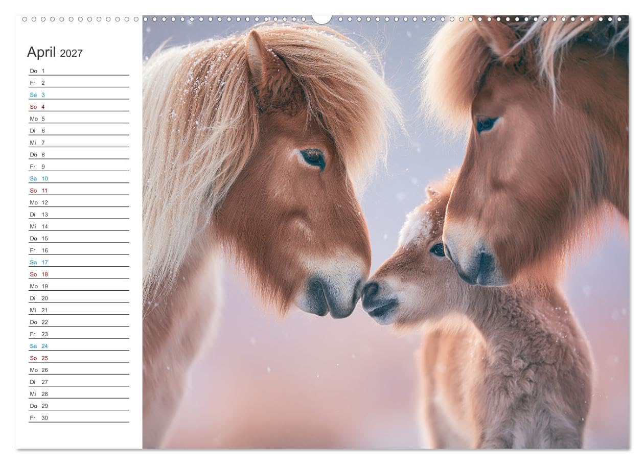CALVENDO · Islandpferde (Kalender 2027) | DIN A2 Querformat · Premium-Wandkalender · Zwölf Monate voller beeindruckender Bilder zeigen majestätische Pferde…