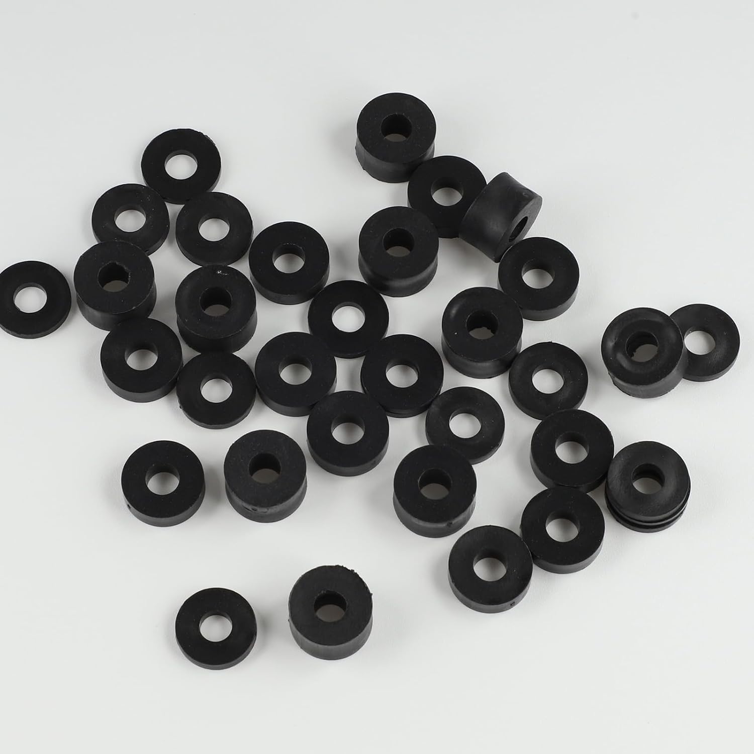 LOGJAM 40 Pcs 4 Sizes Rubber Spacers Washers, Round Solid Rubber Bushings, Bolts Isolation Pads