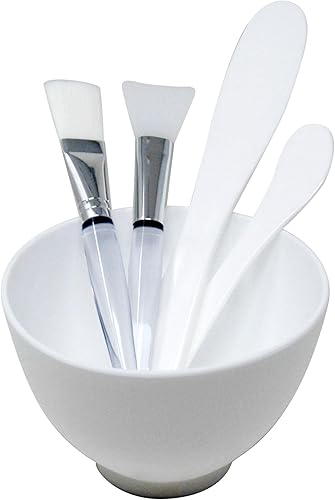 Vista 22 de APPEARUS Juego de 6 tazones de mezcla de máscara facial de silicona, 1 cuenco, cepillos y espátulas, de grado alimenticio, resistente al calor