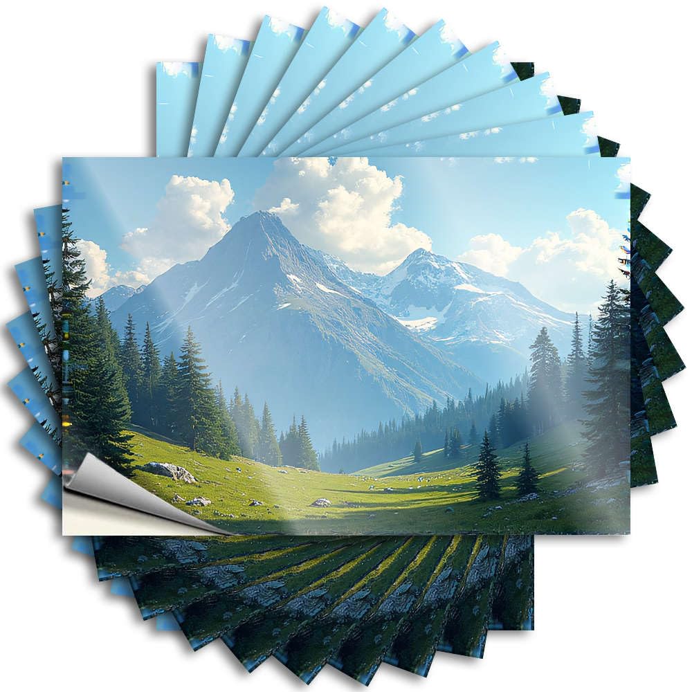 Saying Funny Outdoor Plush Bottle Snow-Capped Peaks Rise Above A Lush, Green Valley. - Scratch Resistant Stickers(6X9CM)