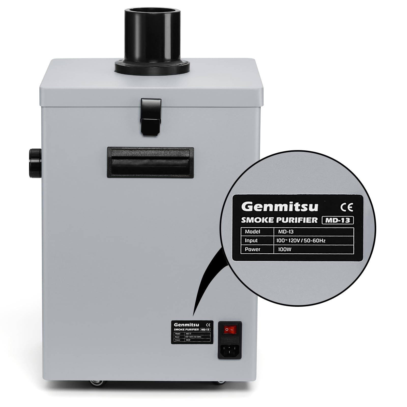 Genmitsu MD13 Purificatore di fumo per Genmitsu L8, Estrattore di fumi con filtrazione a quattro strati, Schermo interfaccia LED Funzione UV, Assorbifumo per CNC, Strumenti di saldatura e Altro