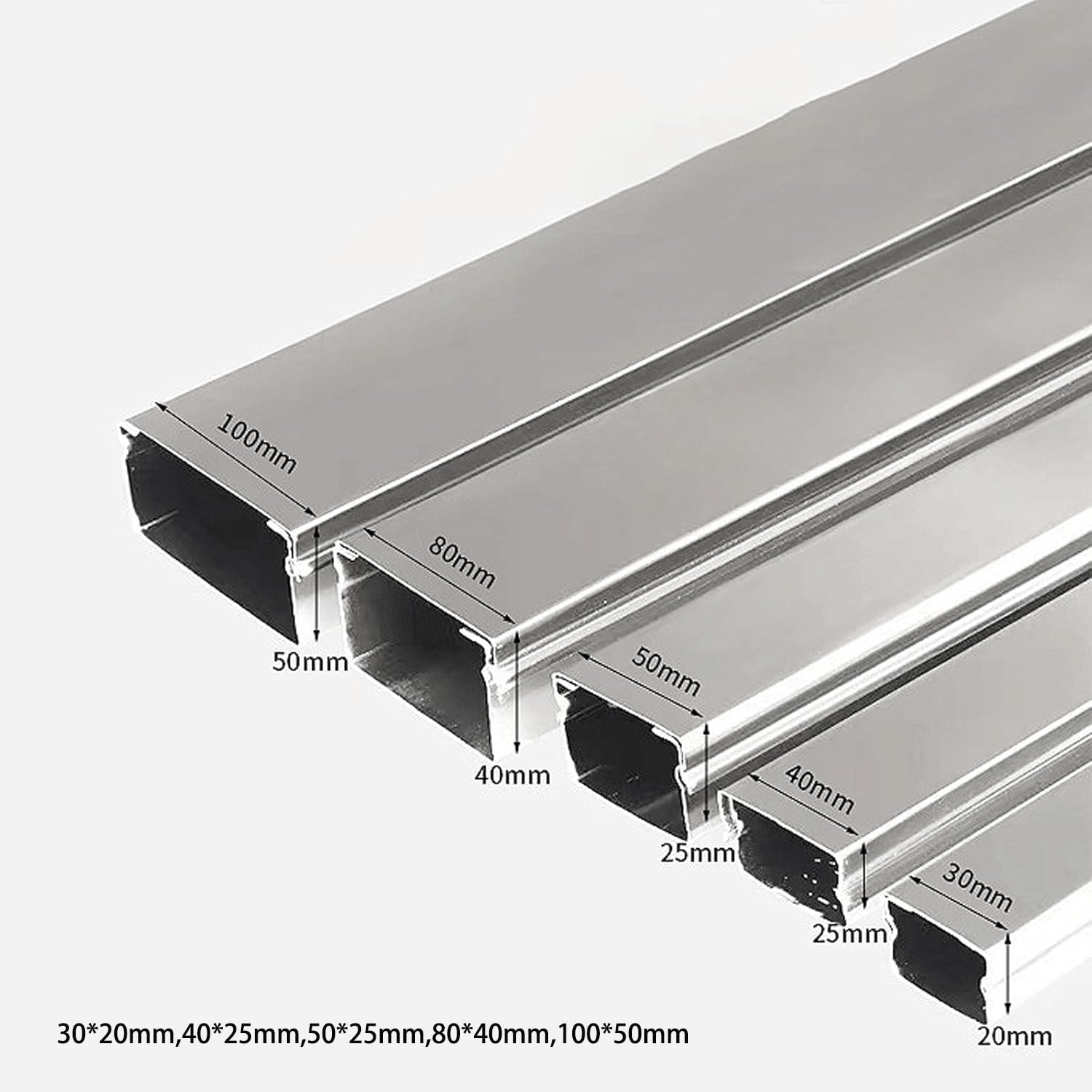 Cache-câble adhésif en demi-cercle en alliage d'aluminium