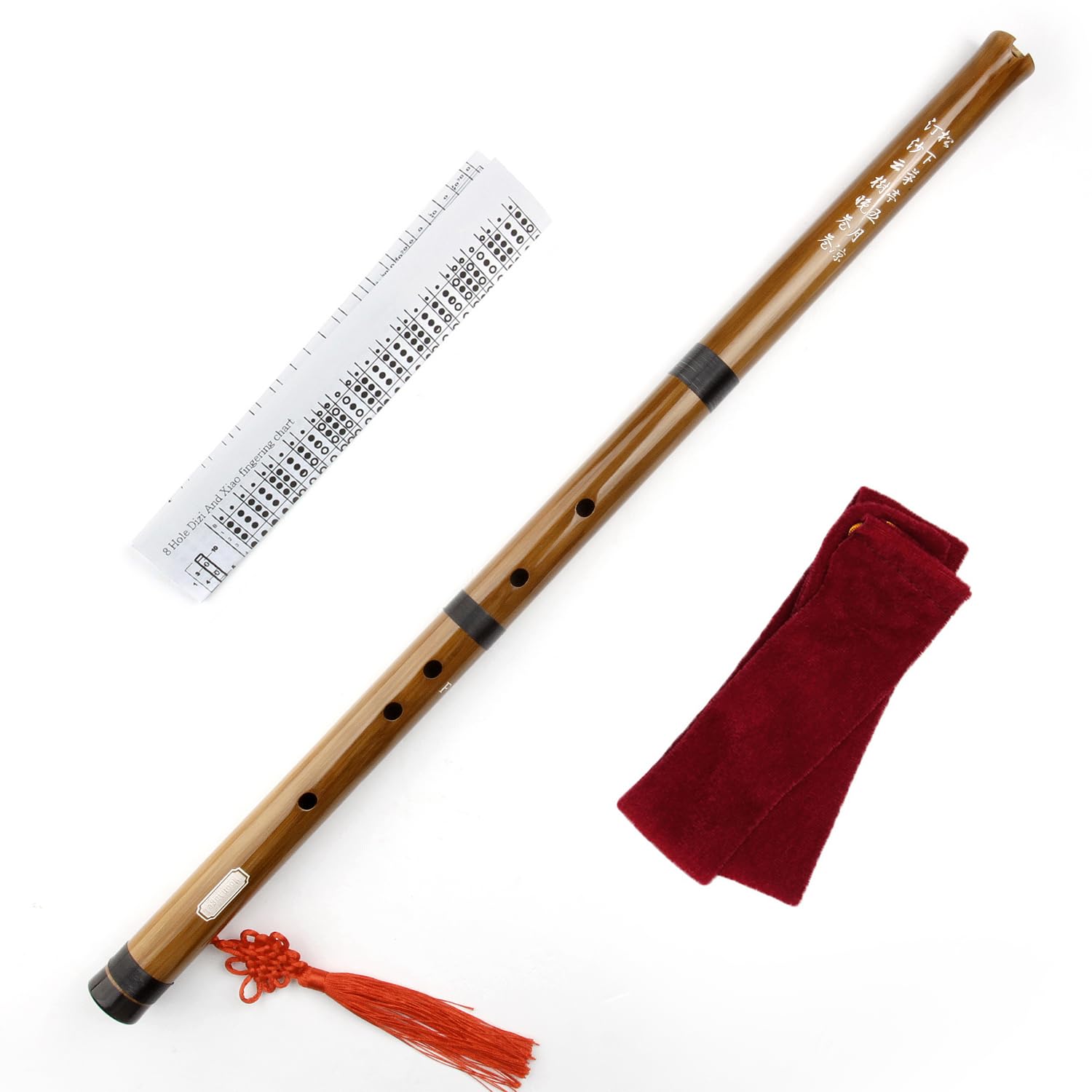 F key - Short Xiao, Bamboo Chinese Flute Xiao, One Section 6 Holes Bamboo Xiao Chinese Traditional Musical Instrument Professional Vertical Xiao Flute with Mouthpiece