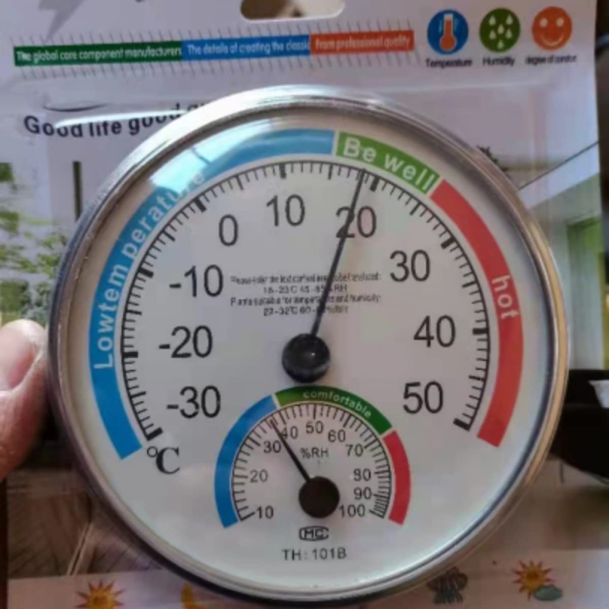 RANRAO Igrometro di temperatura 6Pcs Igrometro, termometro interno igrometro termo analogico umidità ambiente climatizzatore interno