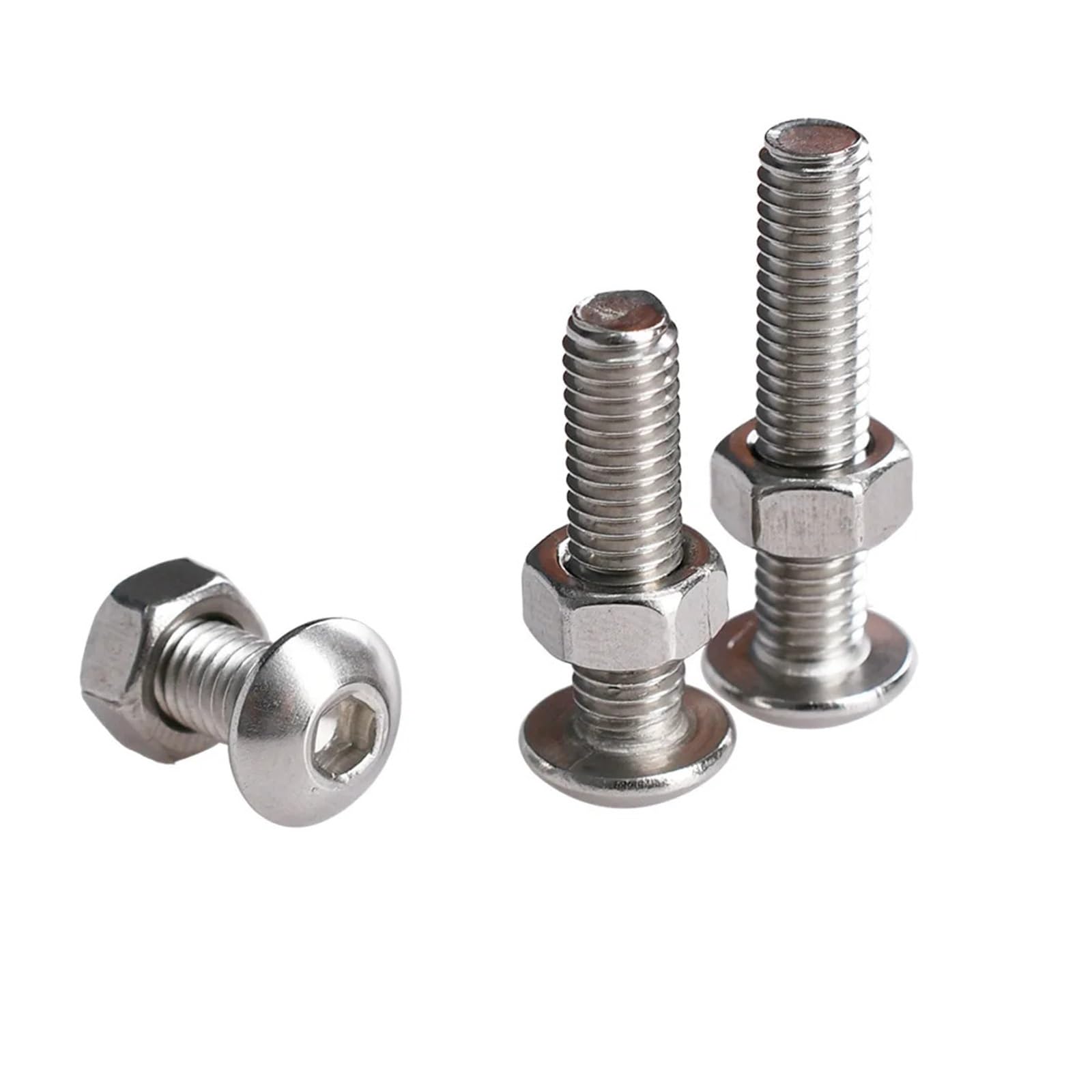 M2 M3 M4 M5 M6 Schraubensatz 304 Edelstahl Schrauben Muttern Set Gewinde Sechskant Motorrad Verkleidungsschrauben Sortiment(M6 (120Pcs))