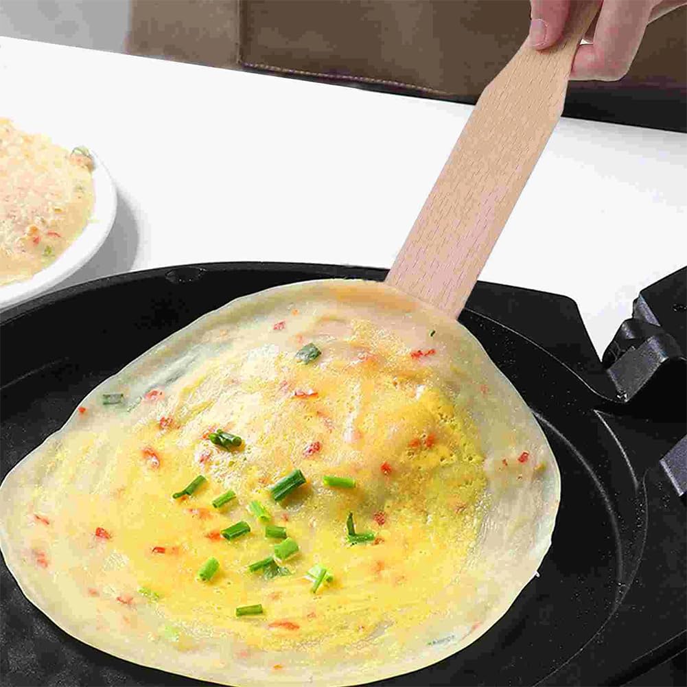 2Pcs Crêpe Spreader Spatel Set Houten Crêpe Pan Maker Beukenhout Bouw Turner T Vormige Tool Voor Het Maken Van Pannenkoeken