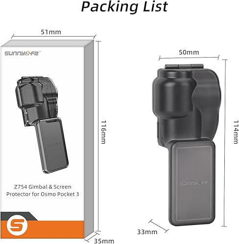 Miniatura 9 de Pocket 3 Funda protectora para DJI Osmo Pocket 3, Gimbal Protector de pantalla de lente Cubierta protectora para DJI Osmo Pocket 3 Accesorios, Negro