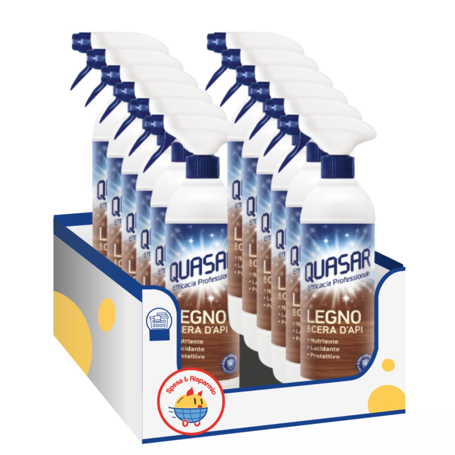 Detergente Spray per Superfici in Legno 580 ml – Pulizia Delicata e Protettiva – Variazioni 4/8/12 Pezzi (12)