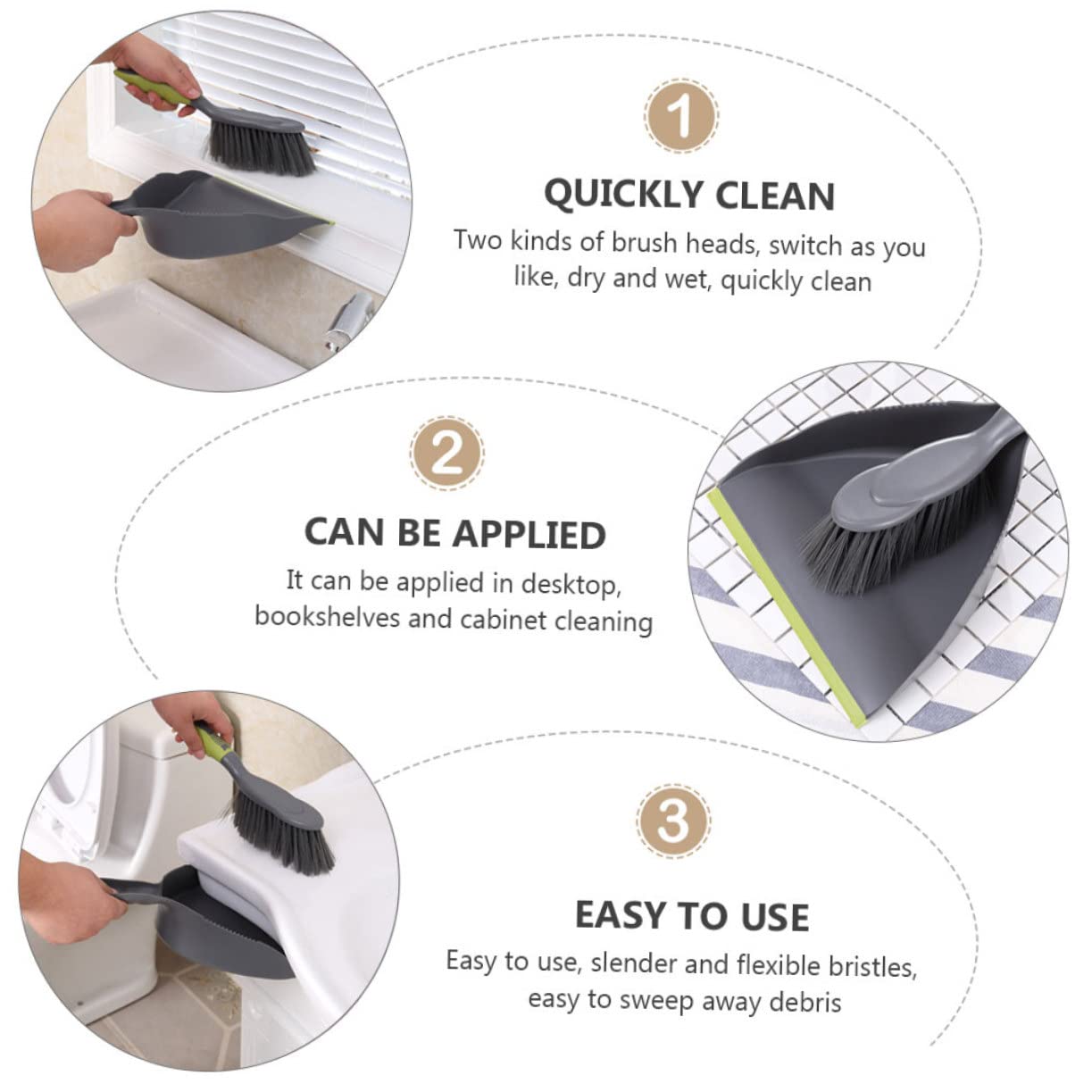 Set Scopa Da Scrivania Compatto Mini Spazzola Piccola - Foto 2