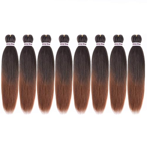 Ding Dian Pre Stretched Braiding Hair 20-8 Packs Braid Synthetic Hair Hot Water Setting Braiding Hair Yaki Texture Hair Extensions 4