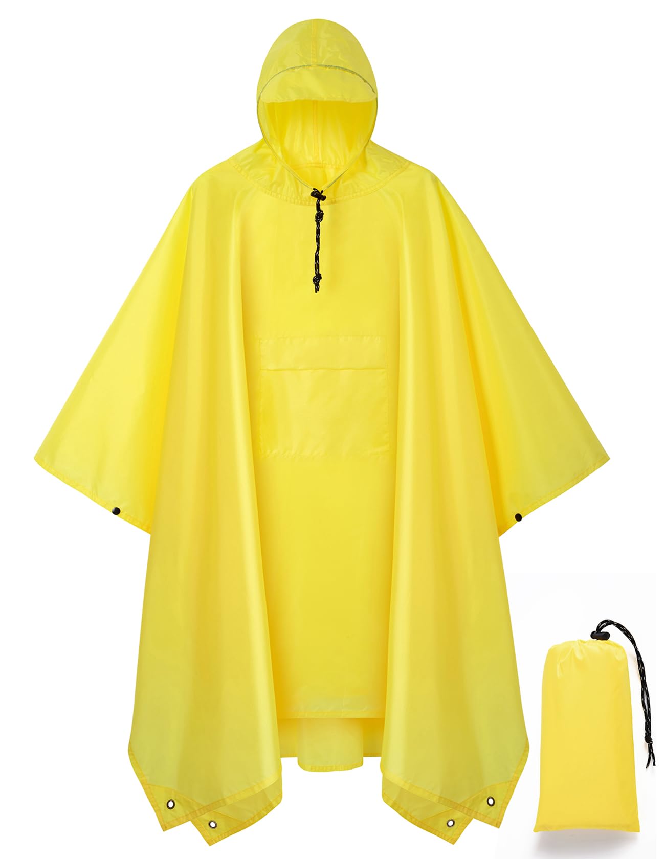 salamra Hooded Rain Poncho Waterproof Raincoat Jacket for Men/Women/Adults with Pocket