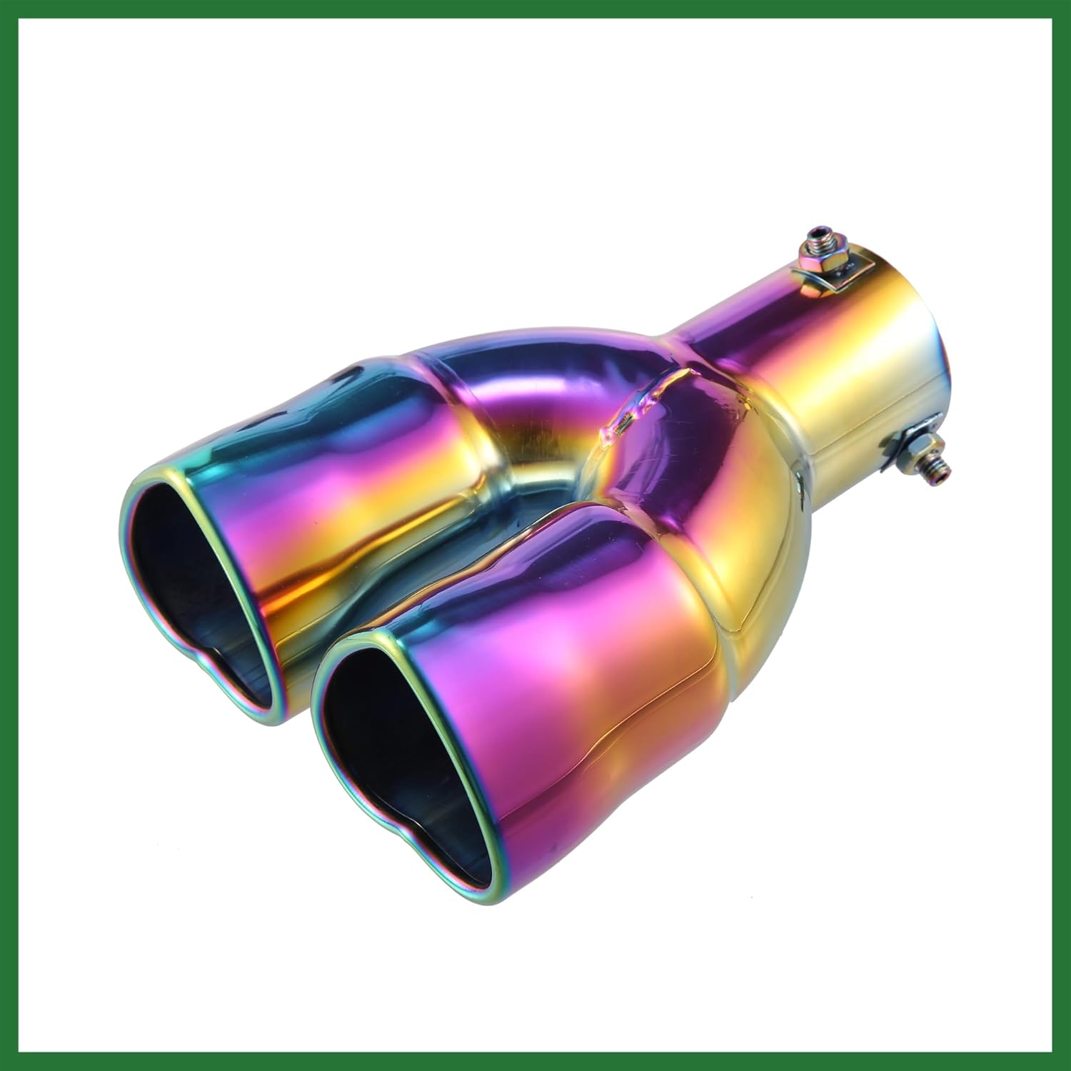Motoforti 63mm 2.5" Inlet Straight Type Heart Shape Universal Exhaust Pipe Muffler Tip Tailpipe Bolt-On for Car Truck 8.1" Length Stainless Steel Multicolor Long-lasting