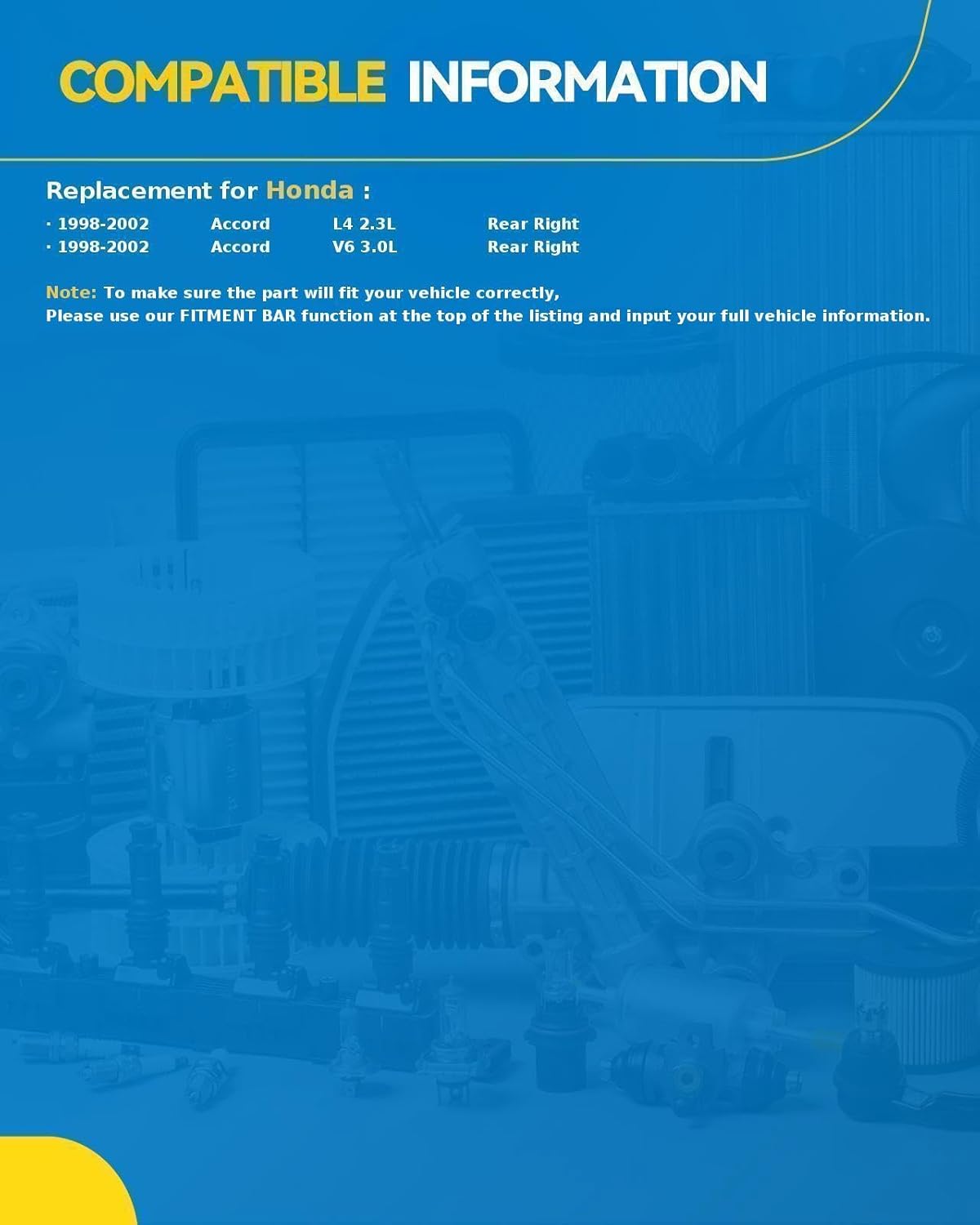 PHILTOP Rear Right Passenger Side Power Window Regulator and Motor Assembly Compatible with 1998 1999 2000 2001 2002 Honda Accord Replace 72711S84A01, 741-699, 72750SM4J01