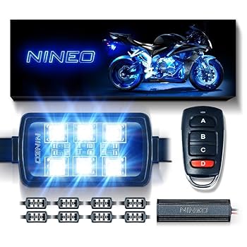 Amazon | NINEO 8個 オートバイ RGB LEDライトキット マルチ