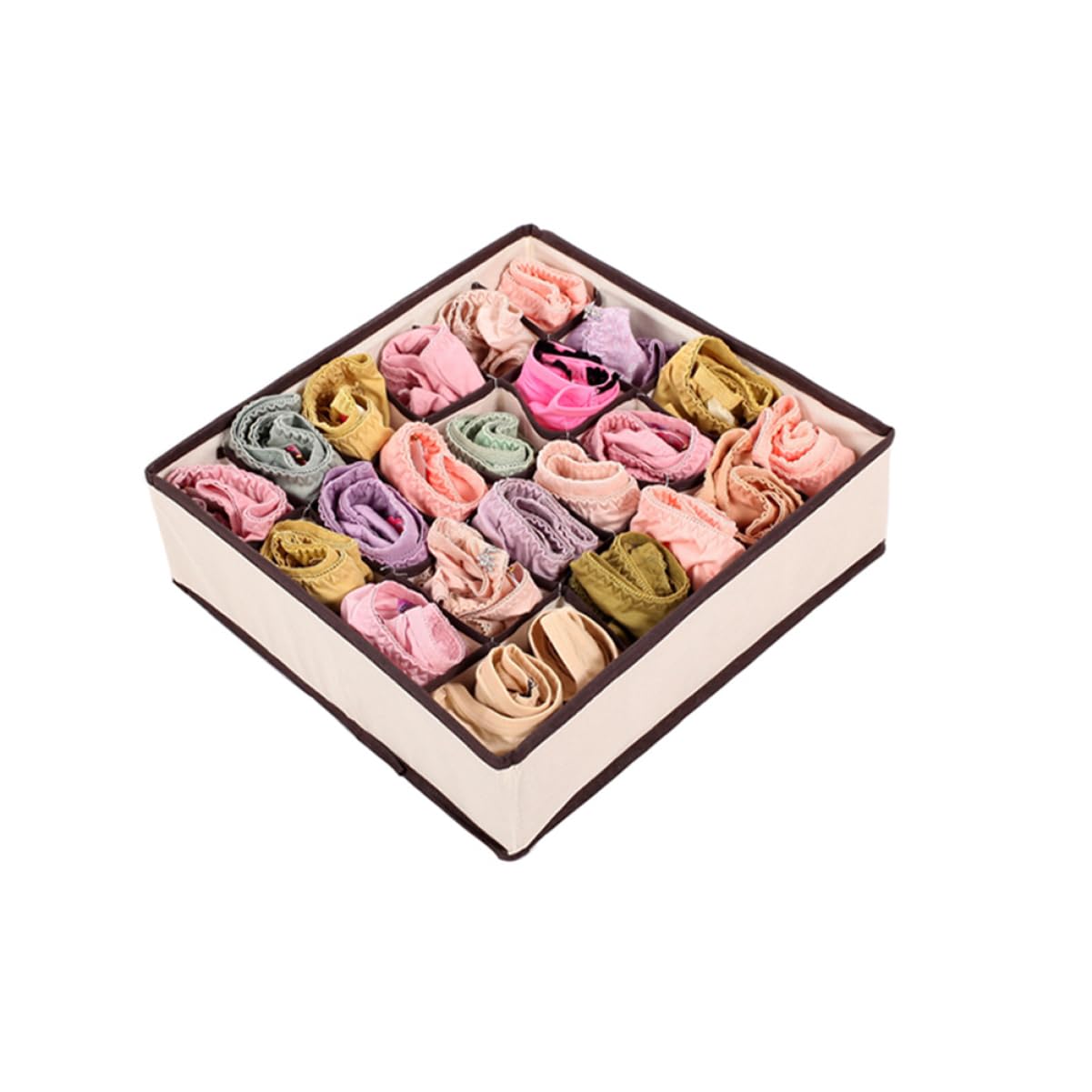 Alipis Organizzatore Cassetto Intimo Beige Non Tessuto 3 Pezzi | 24 Scomparti, Divisore per Spazio Ordinato, Adatto a Piccoli Gadget e Biancheria