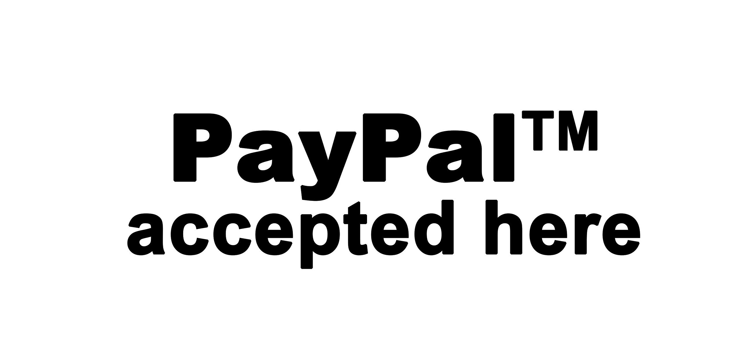 4 x PayPal TM Accepted Here Info Label Sign Removable Self Adhesive Waterproof Durable Vinyl Label Sticker 225mm x 106mm