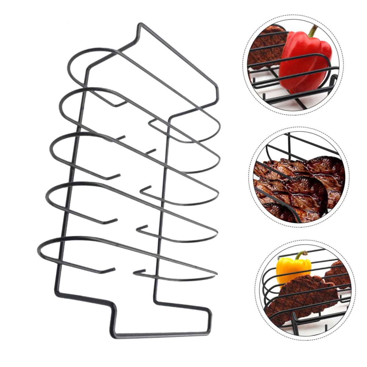 balacoo Lightweight BBQ Grill Rack Stand Grill Rack Barbecue Stand Garden BBQ Shelf Chicken Stand for Grill