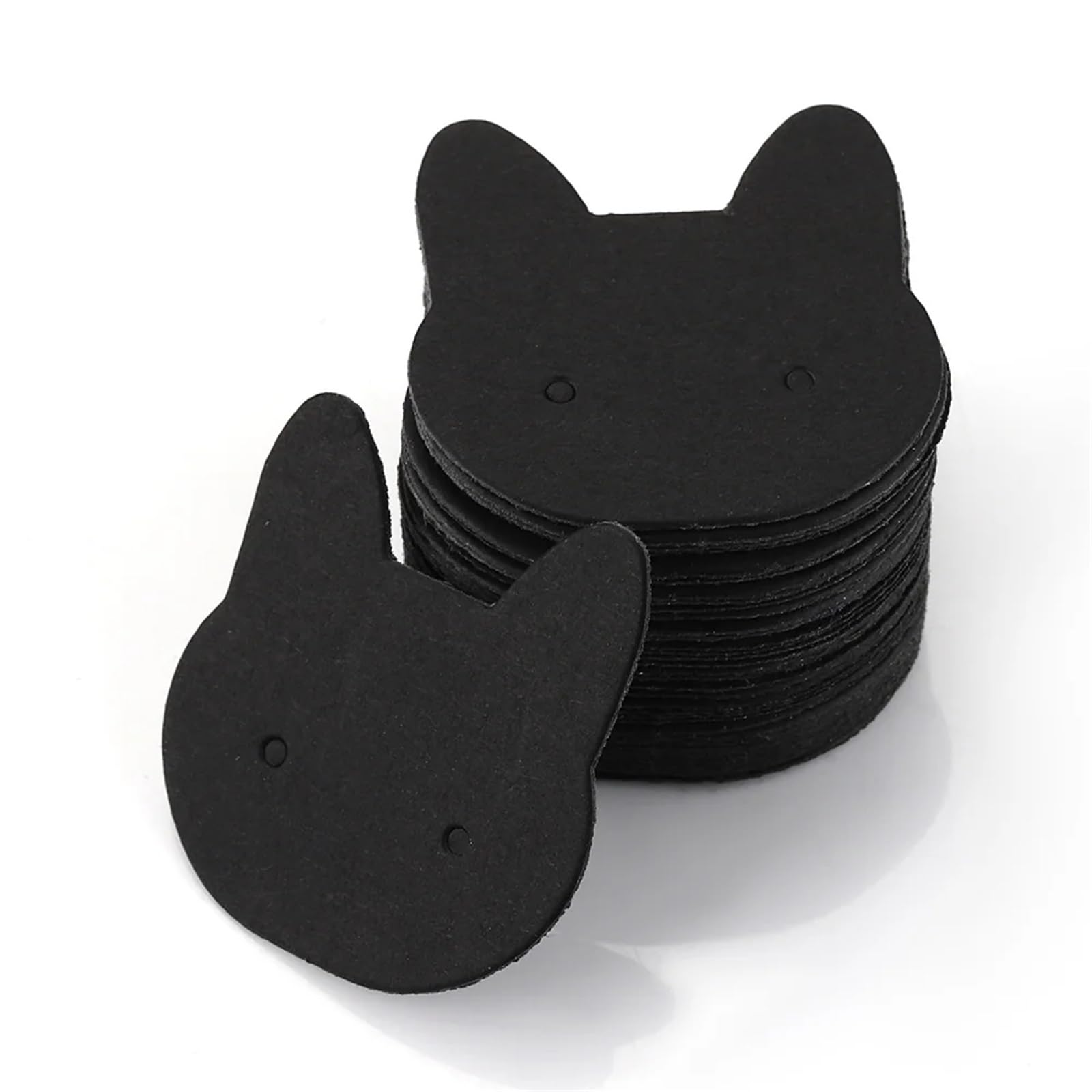 Earrings Necklace Display Cards, Kraft Paper Cat Shape Earring Cards Multicolor 400/1000 Pcs(3.5cm-black,400Pcs)