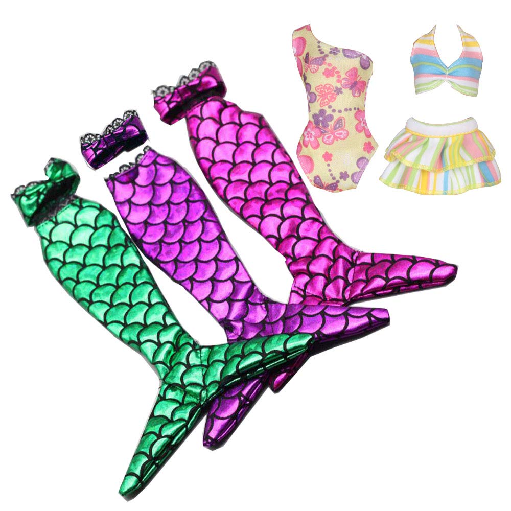 Juego De Ropa De Verano Para Muñecas 14-17 Cm - 5 Piezas: Sombrero, Gafas, Bañador, Collar Y Anillo