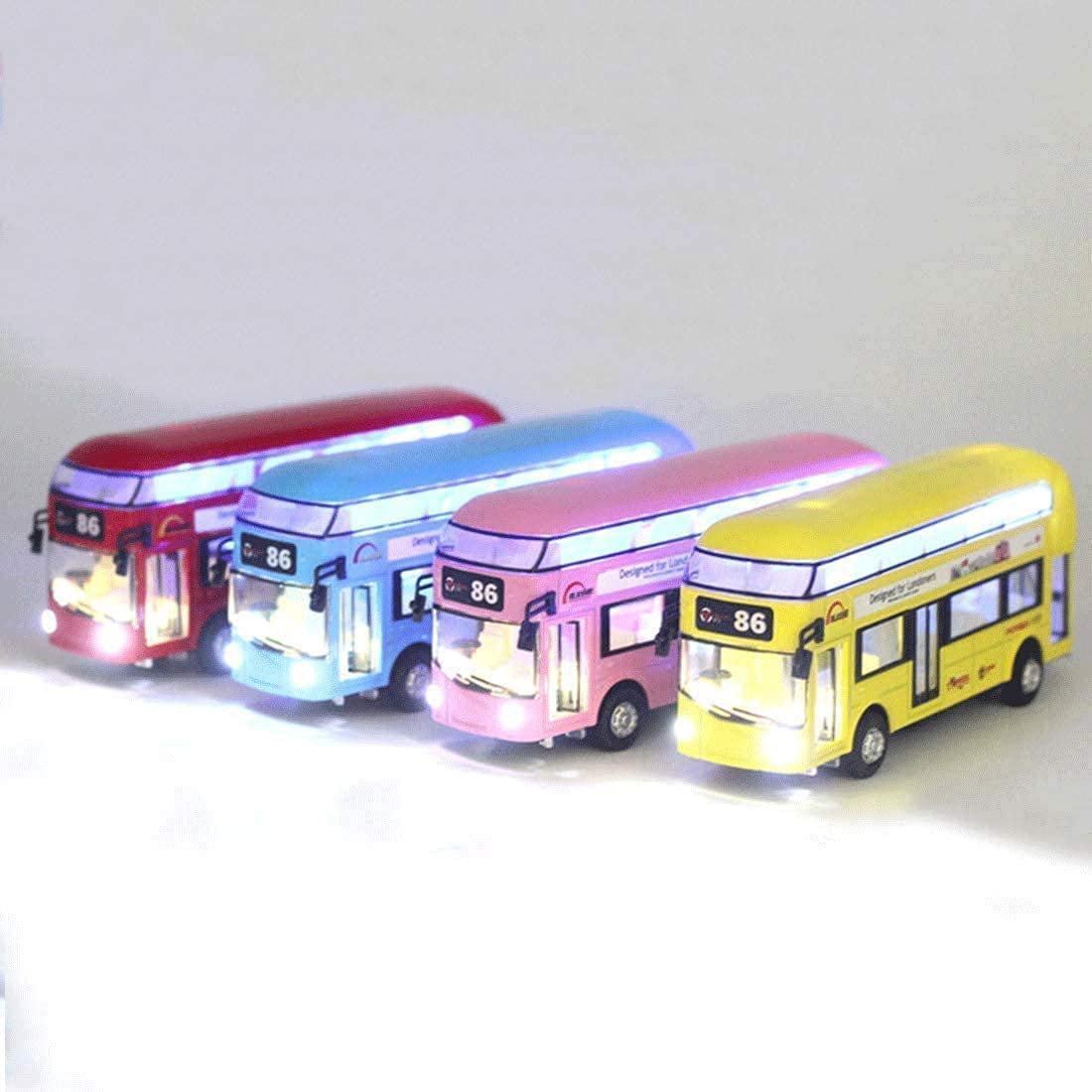 Ixora® Metal Diecast Pull Back Vehicle Model Bus Toy with Sound & Light for Kids Boys & Girls (Pack of 1 Multi) 3