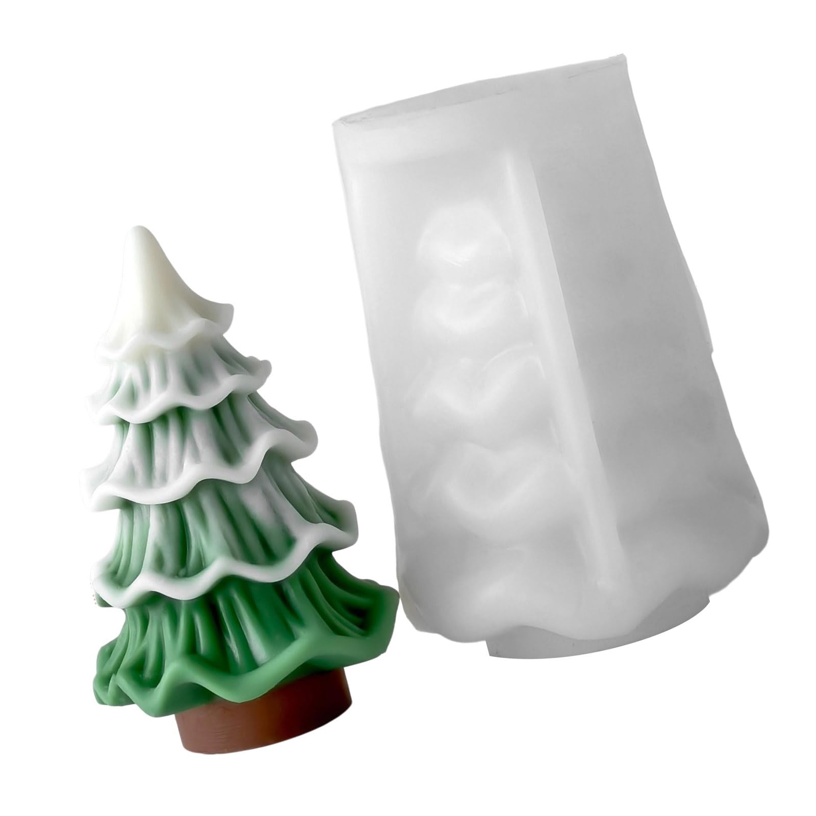 KAQNTUD Silicone Moulds Christmas Tree Candle Moulds Ornament Moulds Plaster Epoxy Resin Mould Handmade Candle Christmas Tree Silicone Mould Resin Plaster