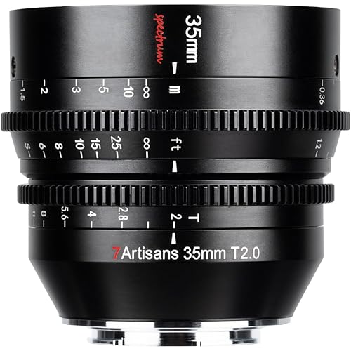7artisans 35mm T2.0 Large Aperture Cine Lens Compatible for Sony E Mount