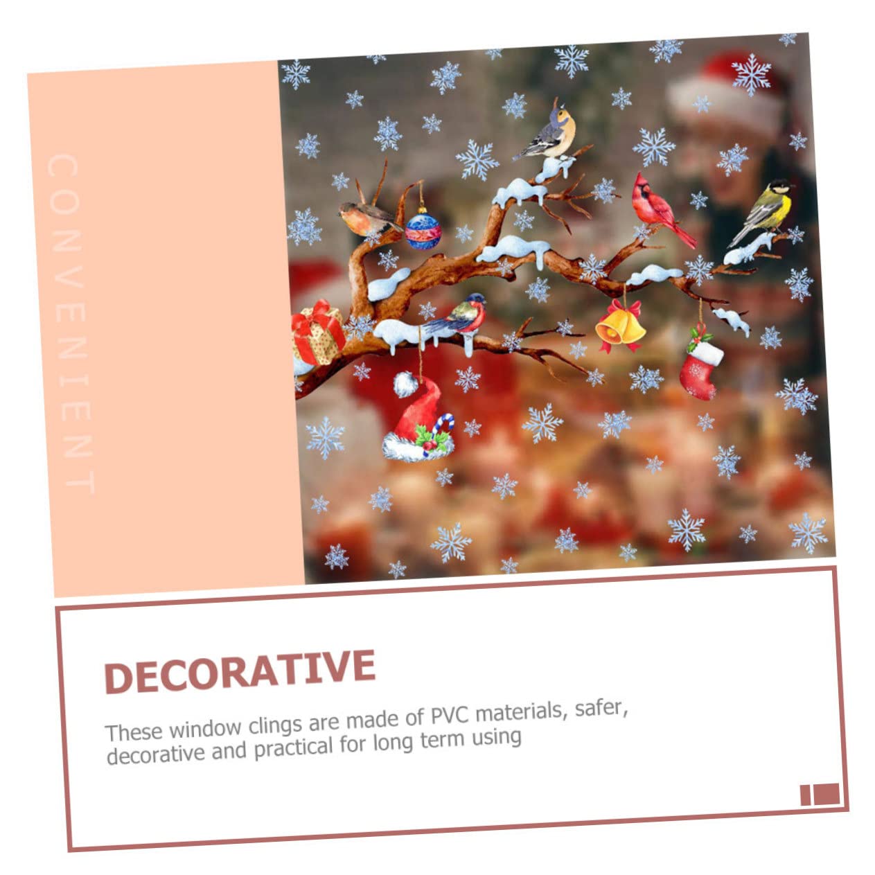 5 Hojas De Navidad Pegatinas En Las Ventana Decoración De Copos De Nieve Ventana Se Aferra De Nieve Pegatinas En Las Ventana De Dibujos Animados Vivero Etiqueta Navidad Alipis