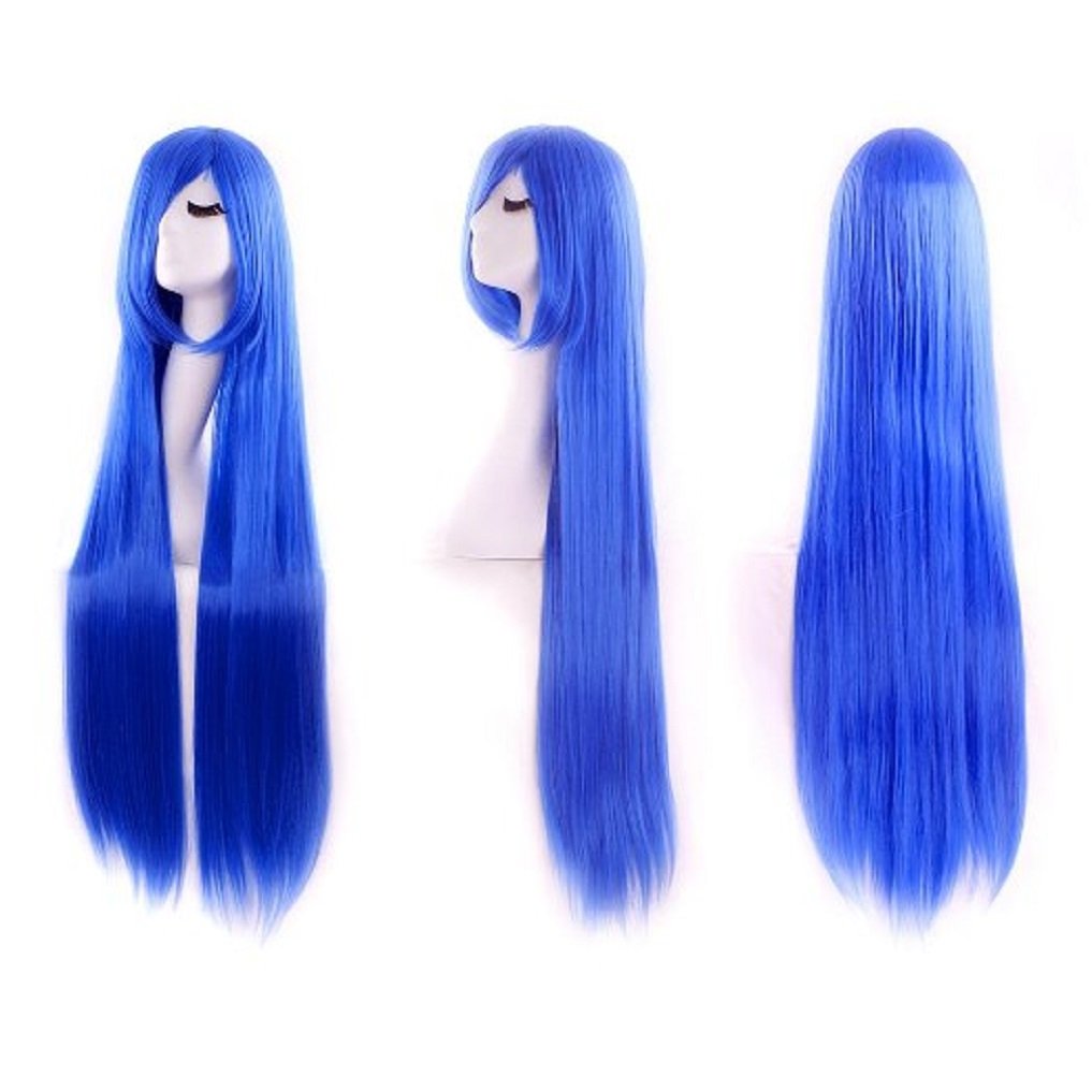 40" Long Fairy Tail-wendy Marvell Blue Anime Cosplay Wig Many Roles Available