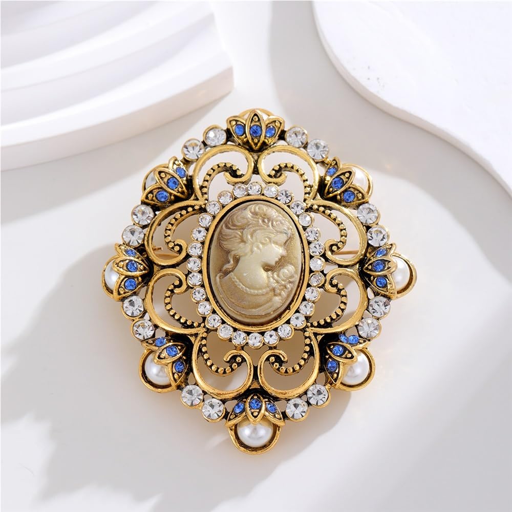 Kamee Lady Göttin Brosche Königin Cameo Anstecknadel Broschen Und Anstecknadeln,Modeschmuck Für Frauen