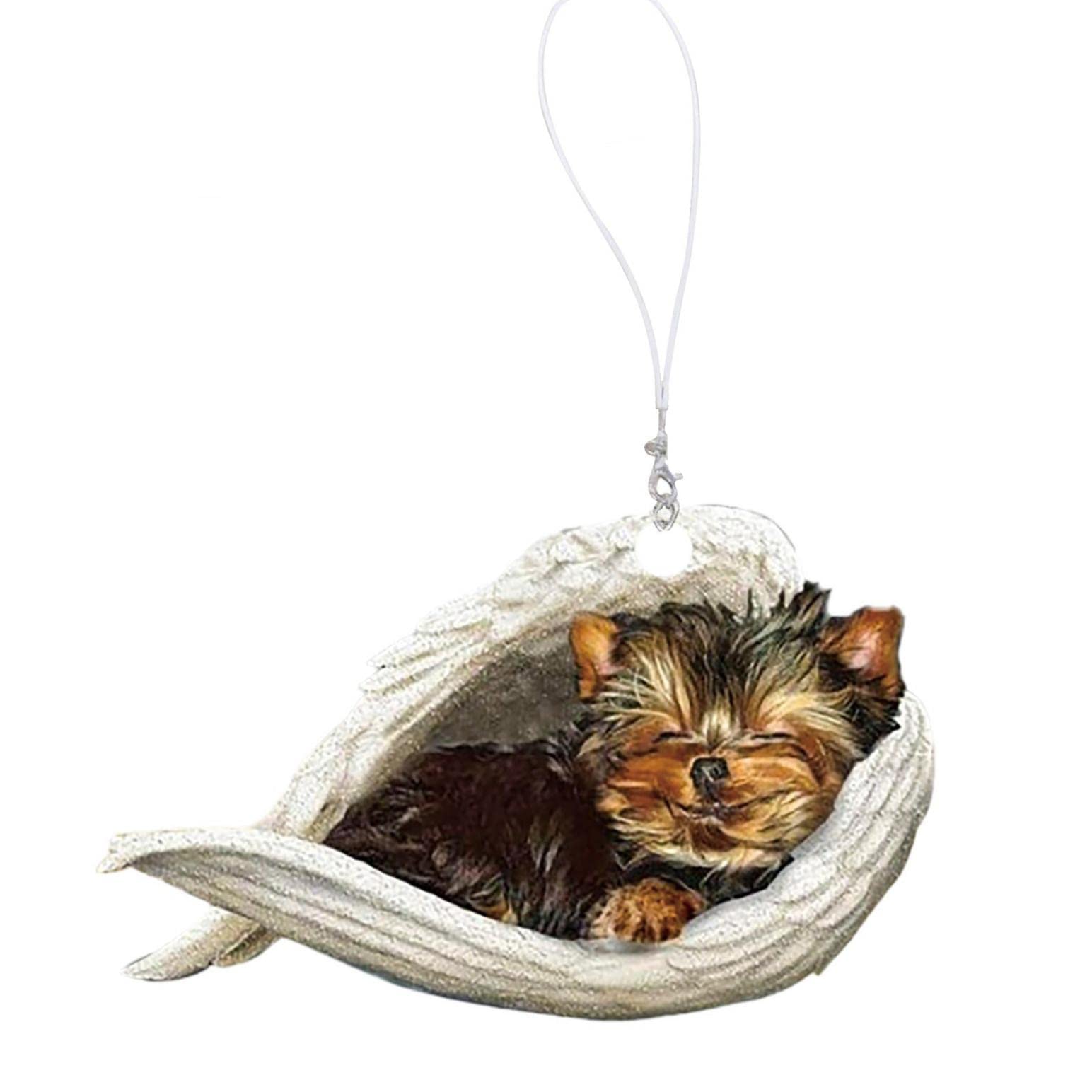 Acrylic Dog Pendant Sleeping Angel Dog Series Ornaments Cute Cure Charms Hanging for Rearview Mirror Bag Keychain