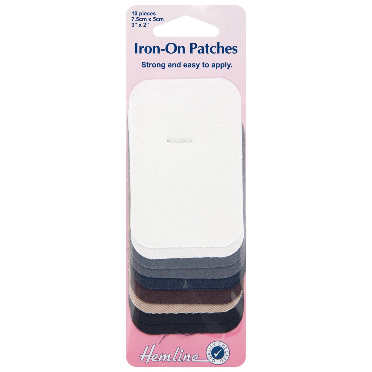 HEMLINE 690AC- IRON ON PATCHES FOR DECORATING AND MENDING - 10 PCS 7.5cm x 5cm -