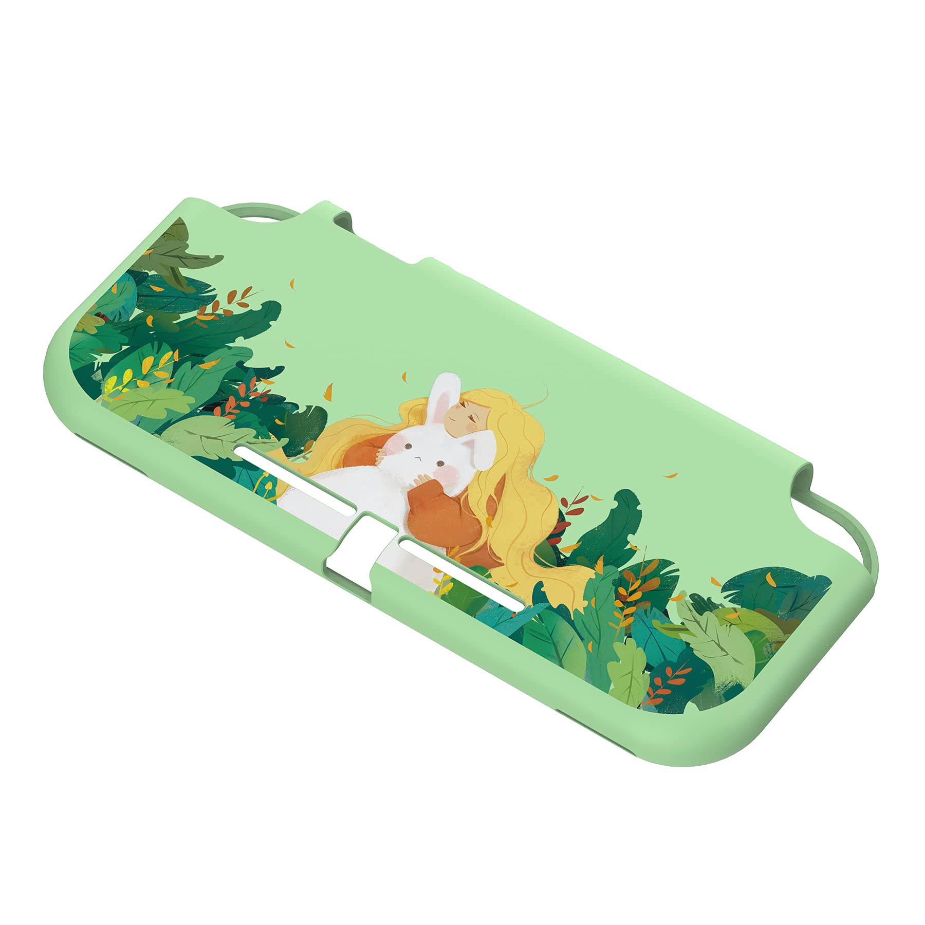 eXtremeRate PlayVital Cover per Nintendo Switch Lite,Custodia Protettiva Copertura TPU Morbido Carino per Nintendo Switch Lite Console,Coniglio e Ragazza