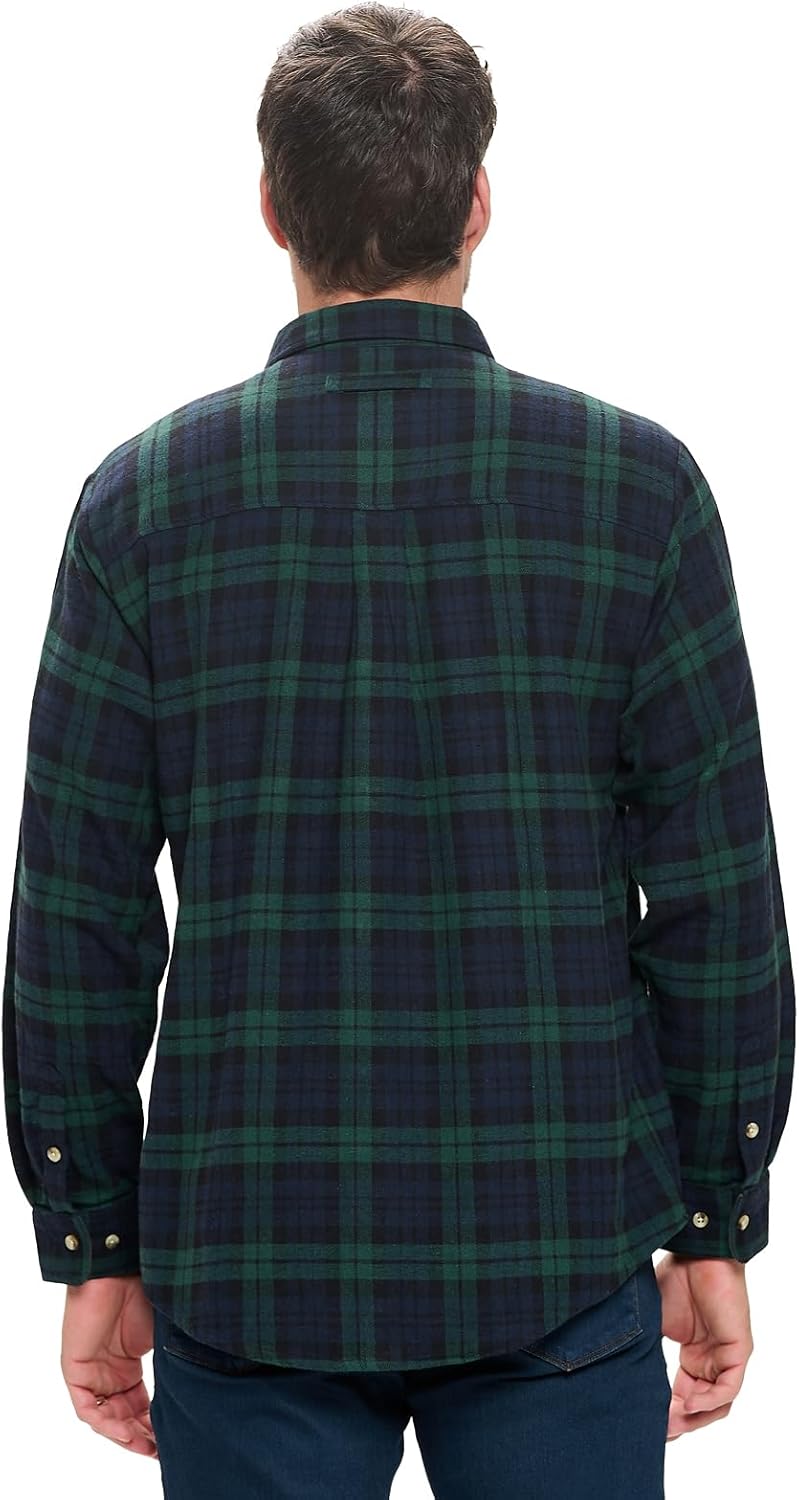 Ashford & Brooks Mens Flannel Button Down Plaid Long Sleeve Casual Shirt - Image 3