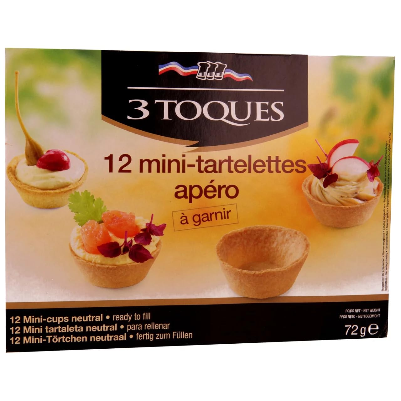3 TOQUES Mini-Tartelettes 72 g, 8er-Pack.