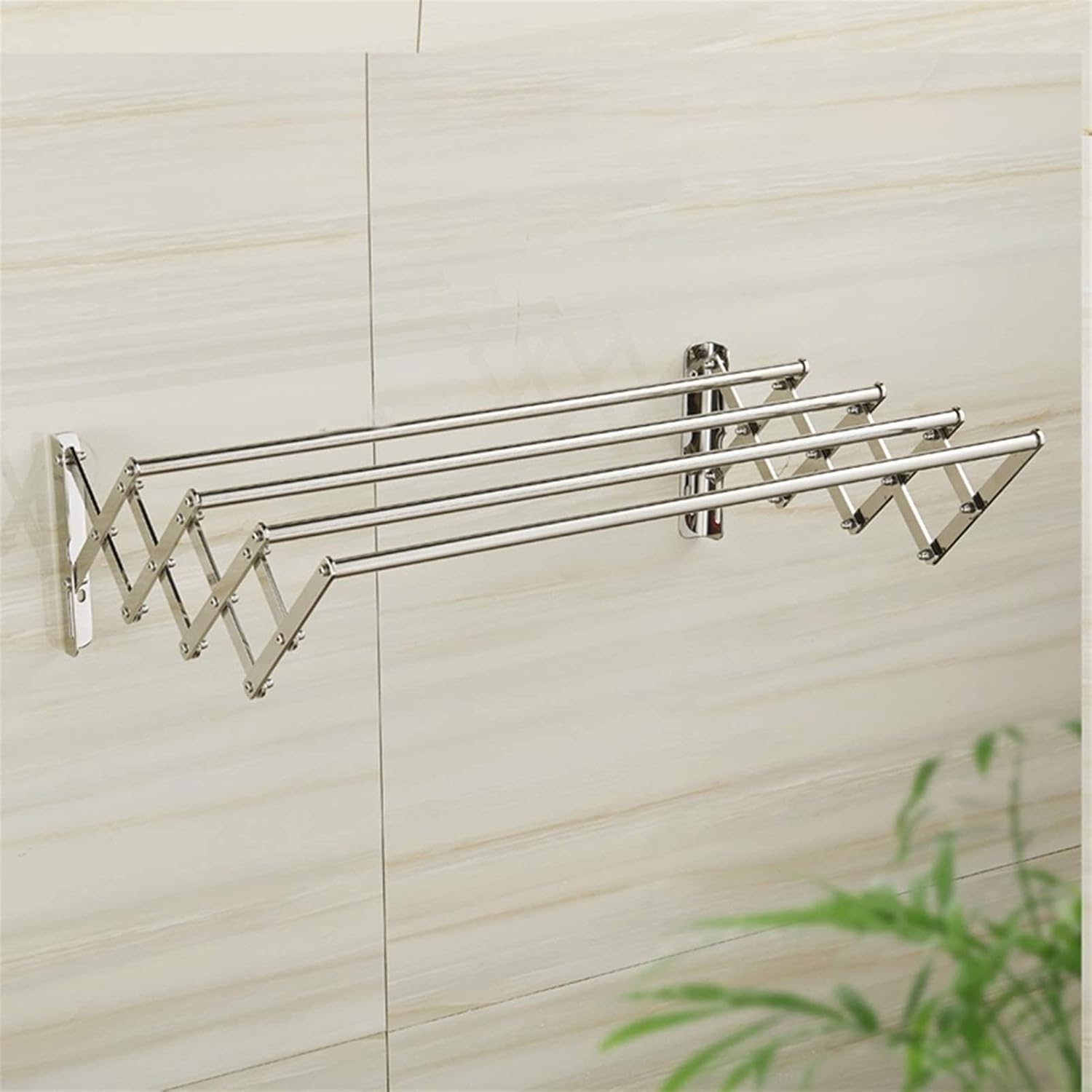 Clothes Airer Laundry Drying Rack Wall Mounted Great for Room Bathroom Utility Area Indoor/Outdoor Foldable and Towels Use in Or Garage Clotheshorse,304 Stainless Steel-75cm