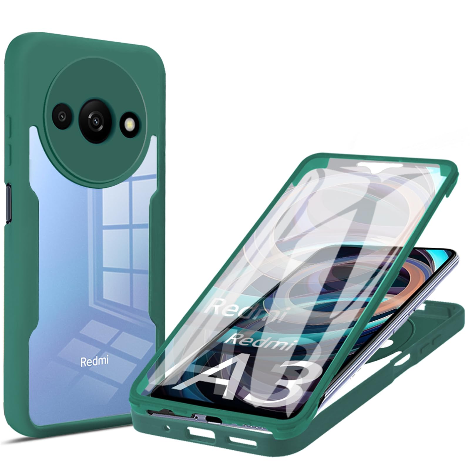 Ysnzaq For Xiaomi Redmi A3 6.71" Case With Built In Screen Protector, 360 Full Body Protection Dual Layer Rugged Heavy Duty Shockproof Case For Xiaomi - View #7