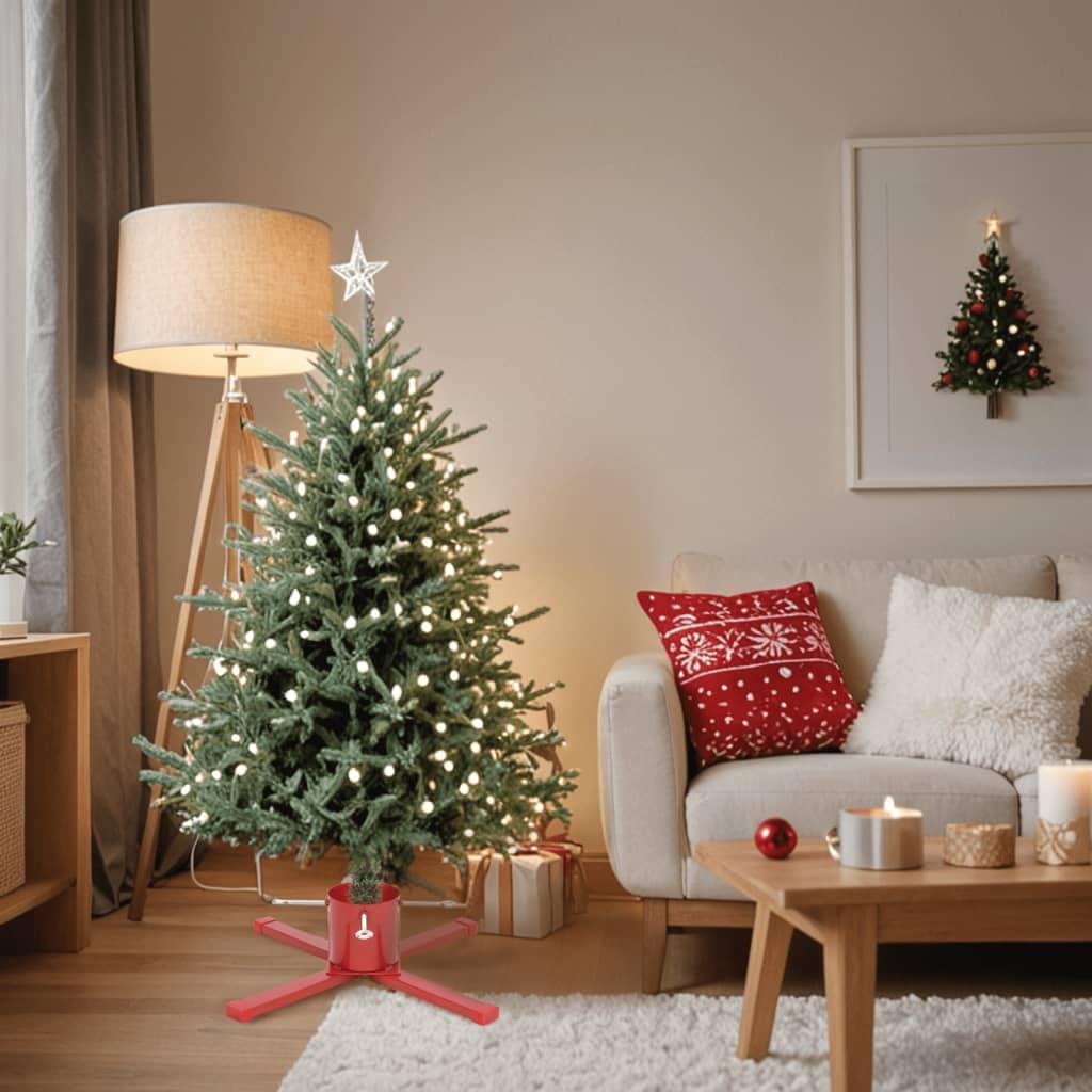 Support de Sapin de Noël Rouge 61x61x15,5 cm,Supports de Sapin de Noël,2.24kg-4018976