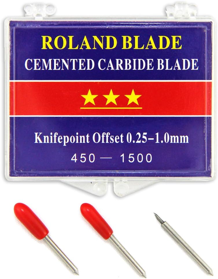 PixMax 45 Degree 3-Piece Roland Blades for Vinyl Cutter and Cutting Plotter, Silver