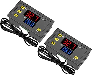 2PCS W3230 AC 110V-220V Digitaler Temperaturregler LED Display Thermostat Schalter mit NTC 10K Fühler -50℃ bis 110℃,für Aquarium, Inkubator, Brauen, Terrarium