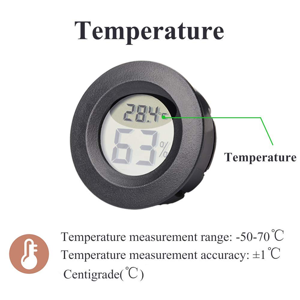Lot De 10 Mini Hygromètres Numériques - Thermomètre/hygromètre LCD, Plage -50°C à +70°C, Changement °C/°F