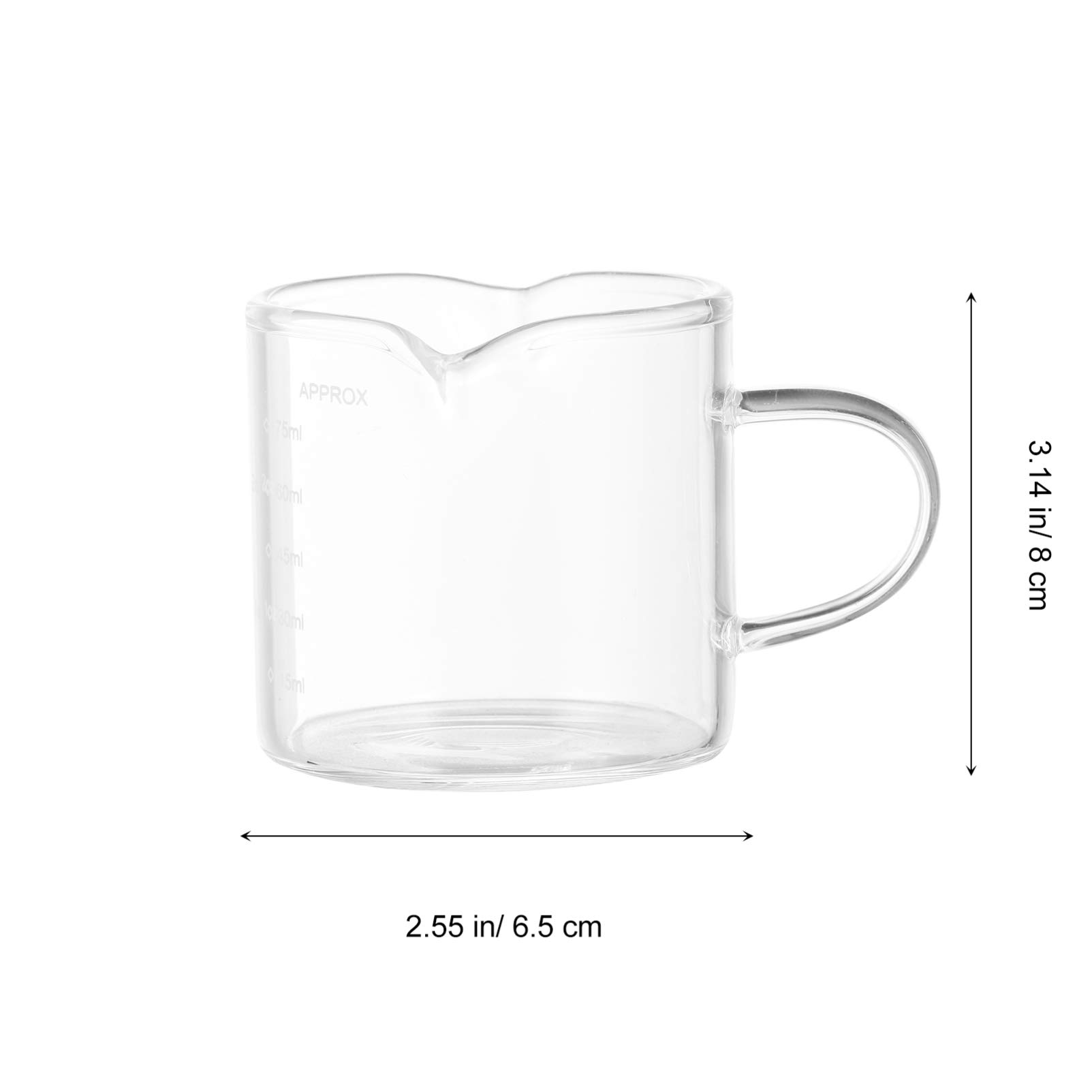 Jarra con Boquilla para Restaurante Transparente de Triple Uso práctica para Hacer Leche báscula Jarra Vasos Naturales para espumar Tienda Muestra,Transparente