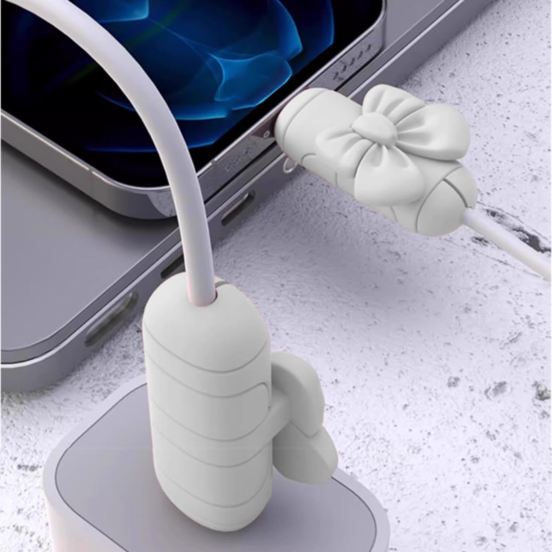 Salvacavi per Caricabatterie, 2 Paia Cable Protector,Copertura Protettiva per Cavi, Salvacavo per Caricabatterie, Flessibile Silicone Micro USB Protector