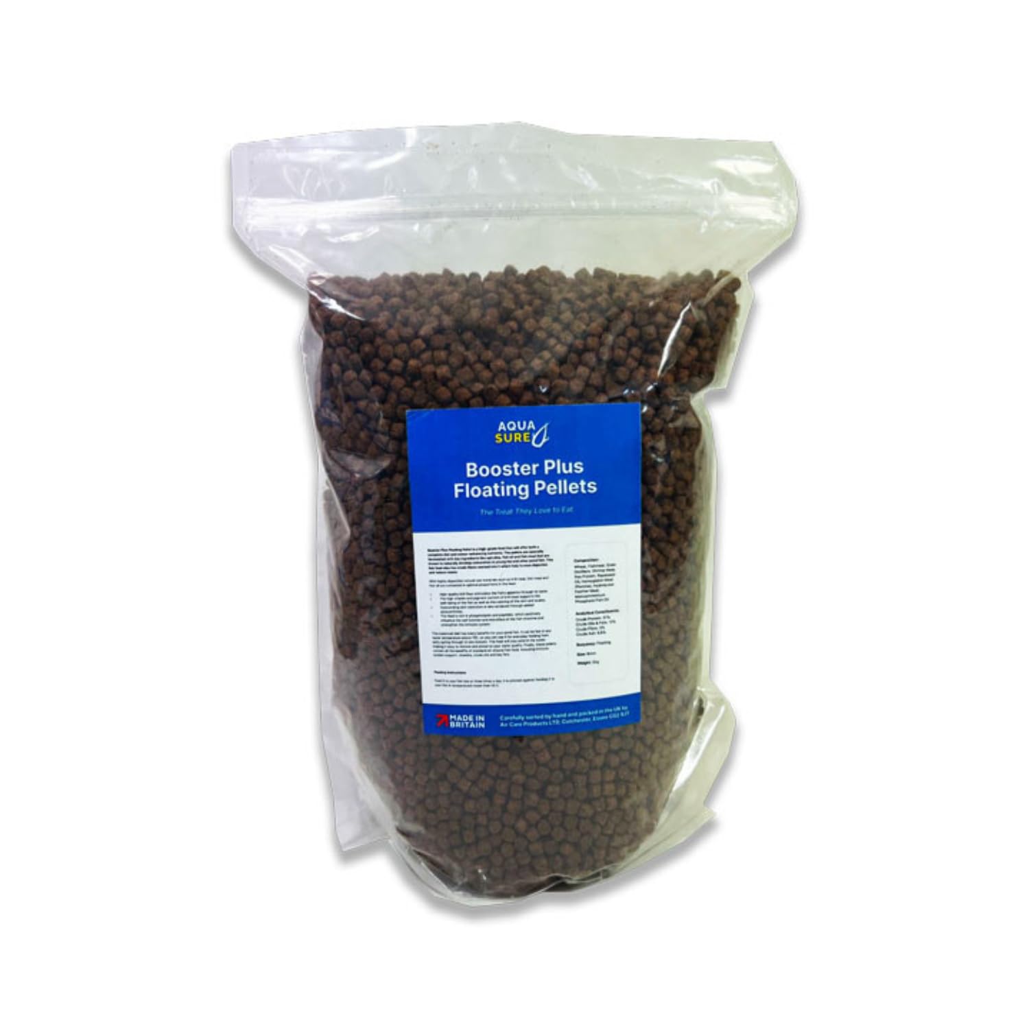 eco-filtration 6mm Booster Plus Pond Pellets – High-Protein, Color-Enhancing Koi & Pond Fish Food (10kg Resealable Bag) – Immune Support & Easy Digestion