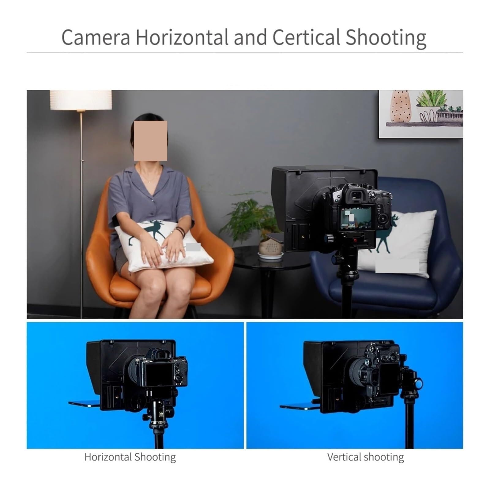 Teleprompter, 10-Zoll-Faltteleprompter Für Telefon/Tablet/Spiegelreflexkamera Mit Bluetooth-Fernbedienung für Live-Streaming