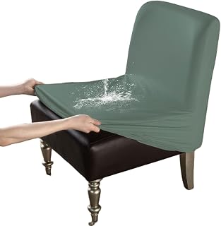 Zeyeo Paquete De 2 Fundas Impermeables De Cuero Sintético para Sillas Sin Brazos, Color Negro: Proteja Y Renueve Las Sillas De Su Sala De Estar con Estilo(Green)