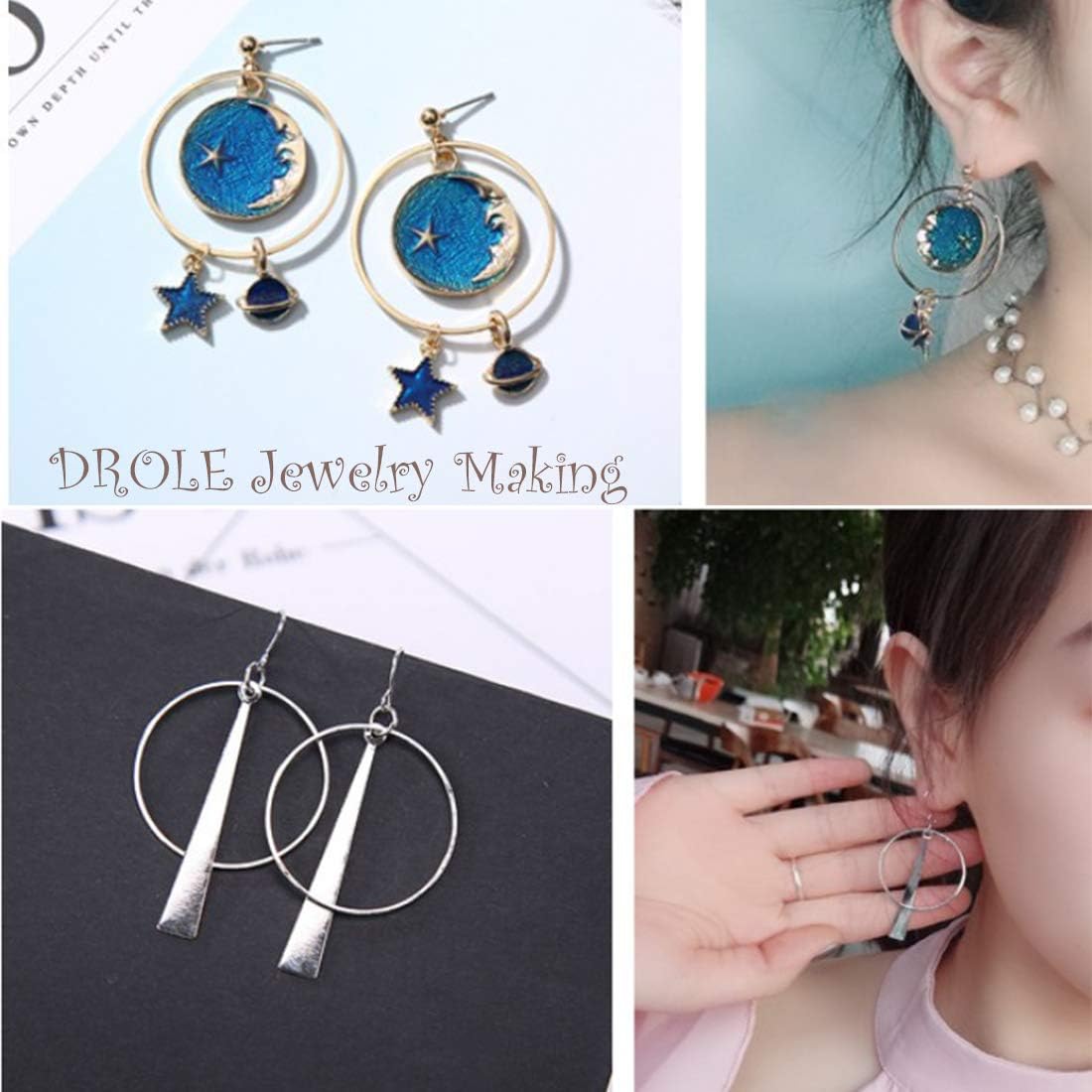 DROLE 30Pcs Round Open Bezel Linking Rings Circle Pendant For Dangle Pendants Findings For Jewelry Making