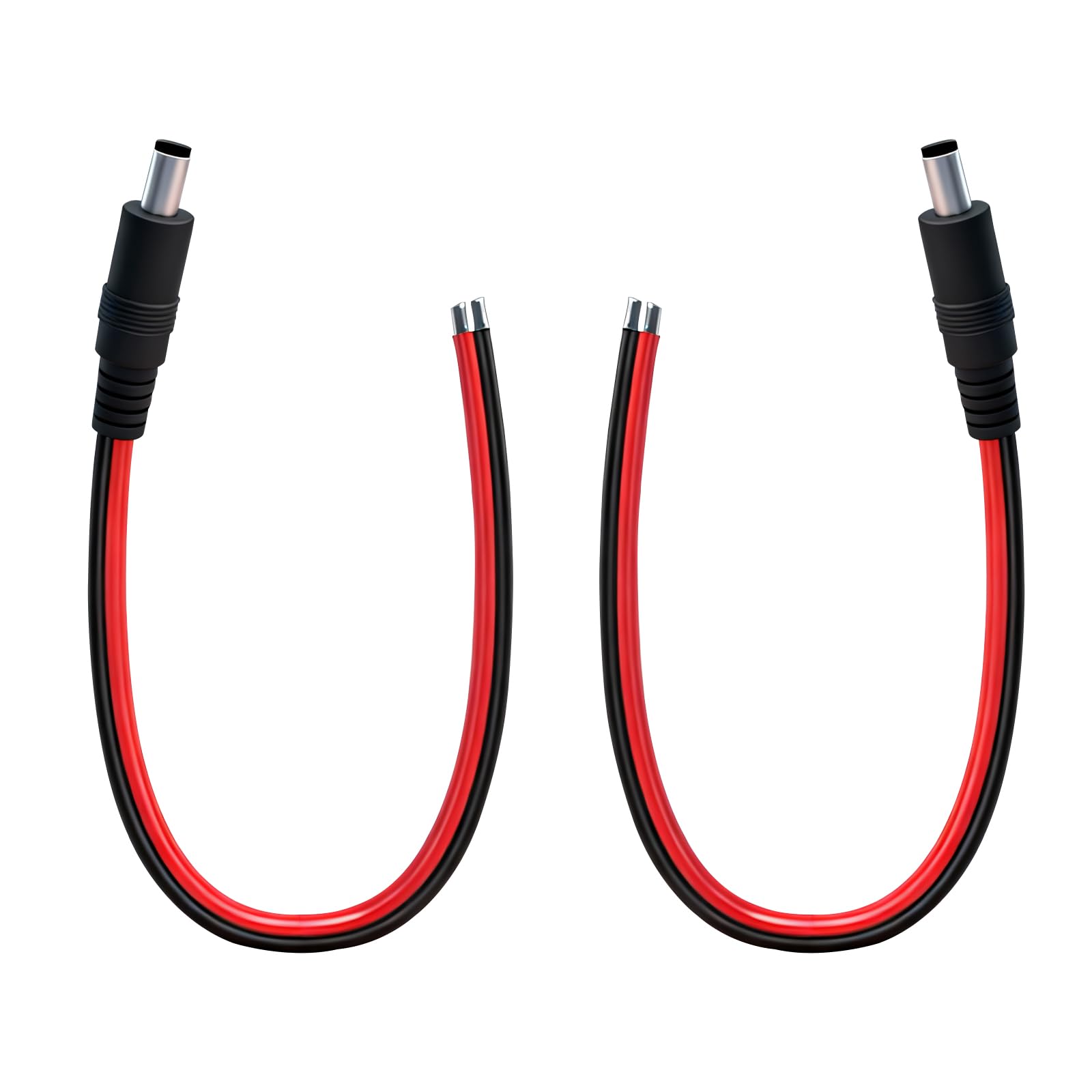 0.8FT 5.5mmx2.5mm Pigtail Cable Male 14AWG DC Maintenance Cable DC 5525 Connector for CCTV Surveillance Camera LED Strip Lights Energy Storage Power Supply Solar Panel 2pcs-image-7