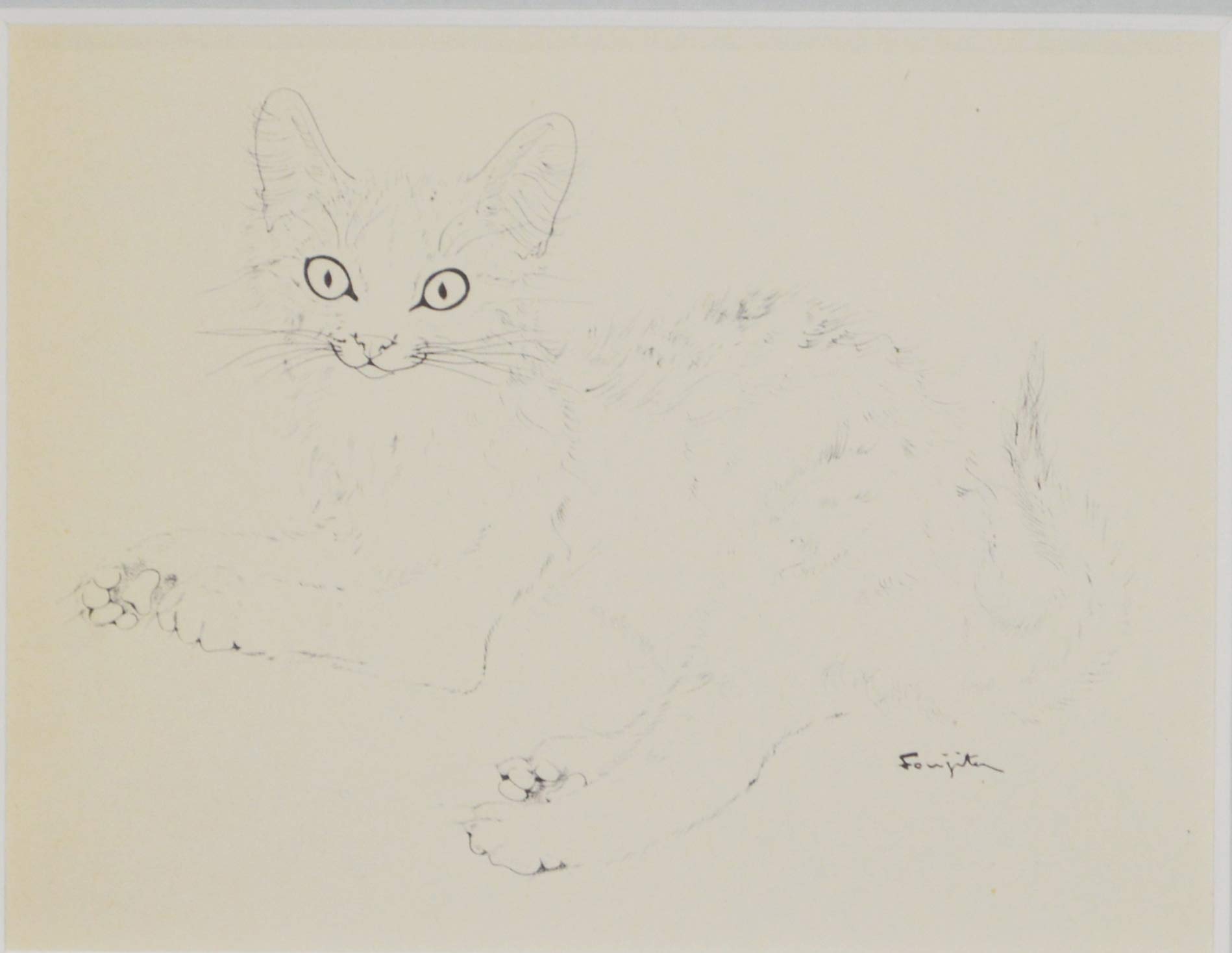 Amazon.co.jp: 藤田 嗣治 「《 夜と猫 シリーズより》Ⅲ 」 絵画 