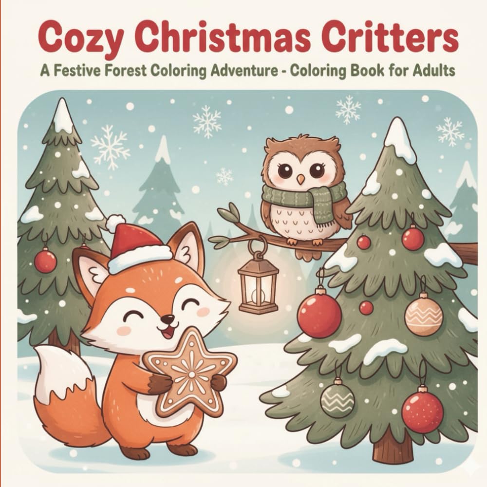 Cozy Critters - A Christmas Coloring Book: A Whimsical Winter Journey Through Cozy Home Interiors and Adorable Forest Critters (Cozy Adventures)
