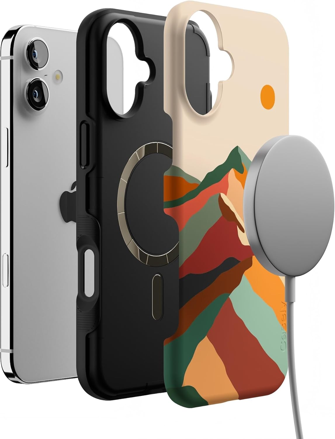 Casely iPhone 16 Case | Magic Mountain | Colorblock | Bold Protective Design | Compatible with MagSafe